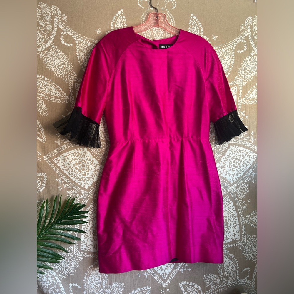 House of Holland Grace Tulle-Trimmed Mini Dress 100% Silk